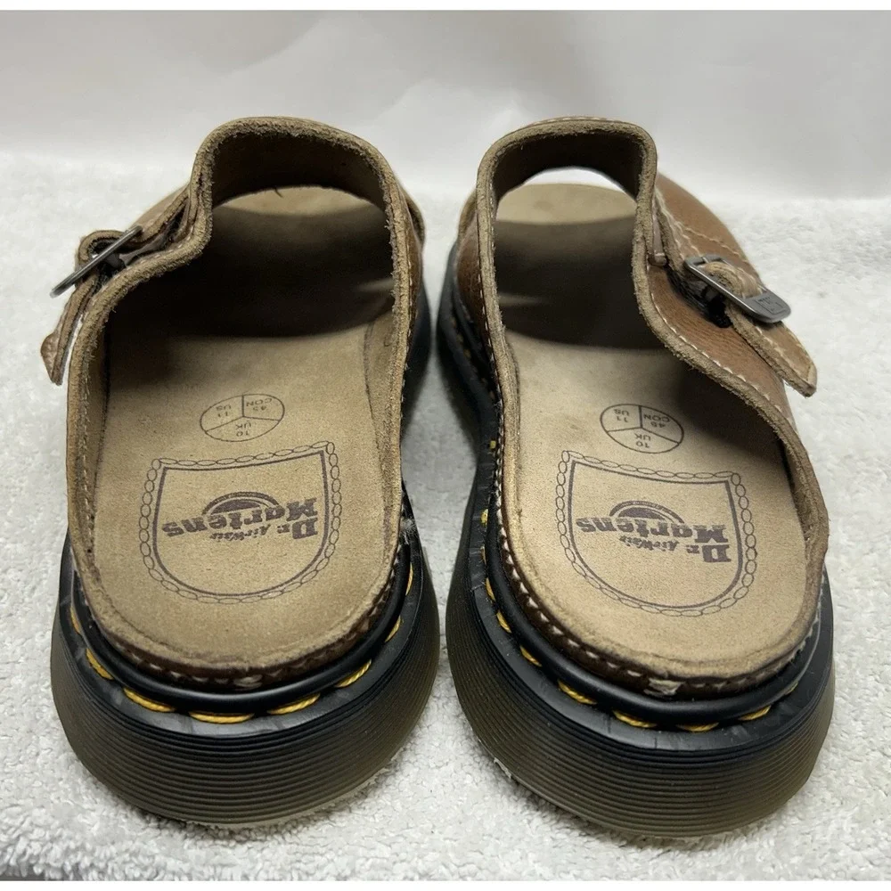 Dr Martens Mens Size 11 Brown Leather Peanut Strap Vintage England Sandals